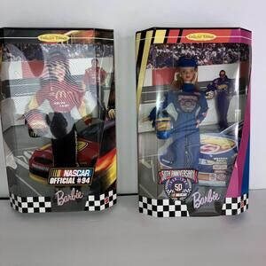 LOT (2) Mattel '98 NASCAR 50th Anniversary & '99 NASCAR #94 Barbies New In Box